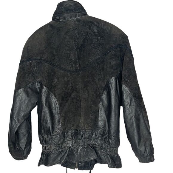 Vintage John Weitz Black Leather Jacket. Size Medium. - Picture 6 of 12